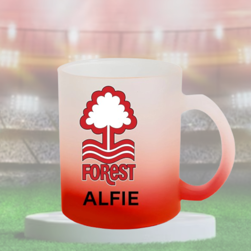 (image for) Personalised Football Team 11oz Frosted Glass Tea or Coffee Mug