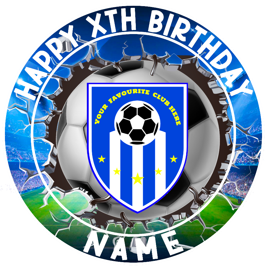 (image for) Football Personalised Edible Cake Topper upto 16 inch